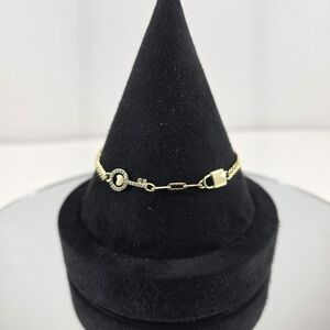 Gold Lock & Heart Key Bracelet • 7” + 1” Extender • Hypoallergenic • Valentine’s